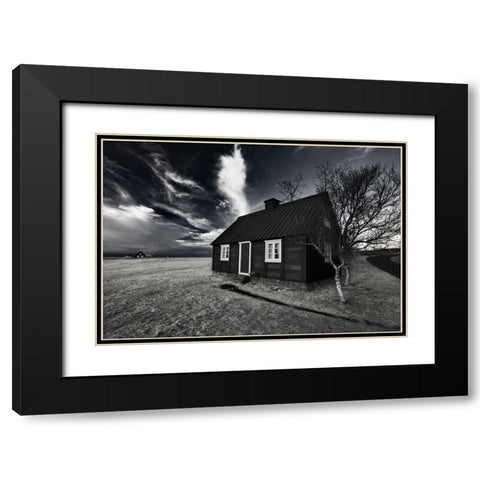 Old Black Modern Wood Framed Art Print with Double Matting by Ingibergsson, Bragi