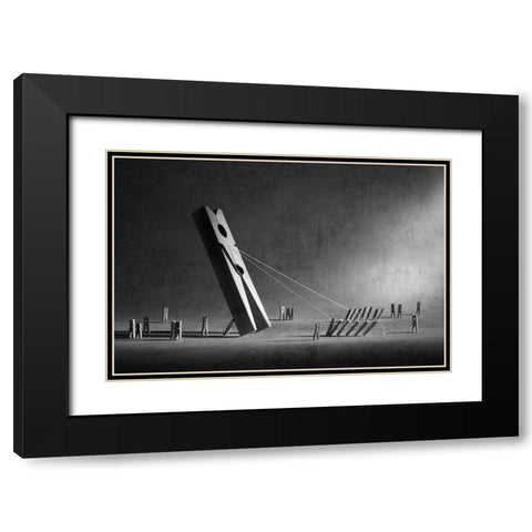 To Erect A Monument Black Modern Wood Framed Art Print with Double Matting by Ivanova, Victoria
