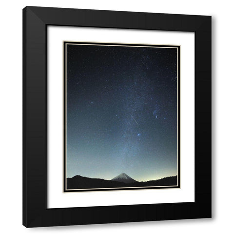 Meteor Night Black Modern Wood Framed Art Print with Double Matting by Koga, Hiroaki