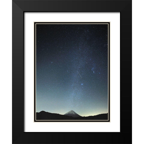 Meteor Night Black Modern Wood Framed Art Print with Double Matting by Koga, Hiroaki