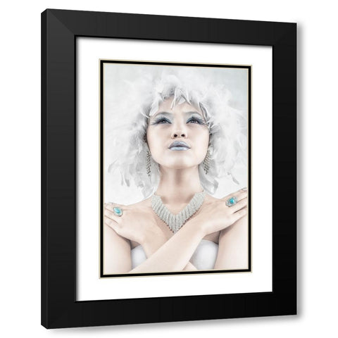 The Swan Queen Black Modern Wood Framed Art Print with Double Matting by Boer, Faldhy