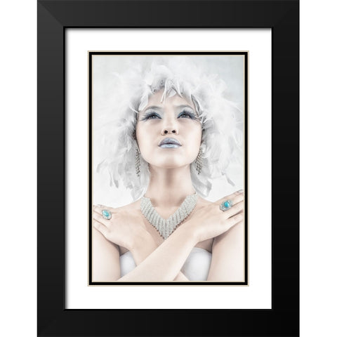 The Swan Queen Black Modern Wood Framed Art Print with Double Matting by Boer, Faldhy