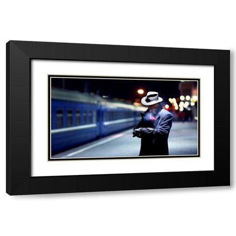 Noir Black Modern Wood Framed Art Print with Double Matting by Theodoroff, Cyrill