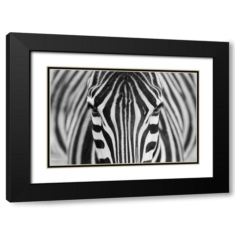 Zepra Black Modern Wood Framed Art Print with Double Matting by Alhumaid, Hesham