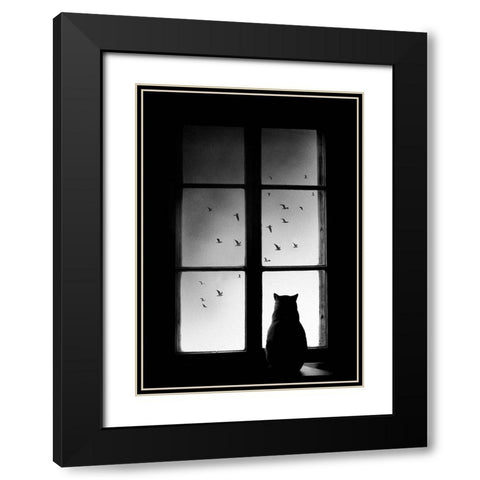 winter is coming Black Modern Wood Framed Art Print with Double Matting by Pucic, Mario