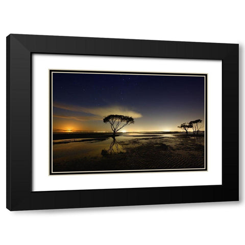Moonrise Black Modern Wood Framed Art Print with Double Matting by Brackstone, Mel
