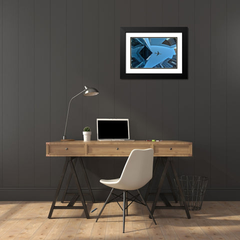 Fly Over Black Modern Wood Framed Art Print with Double Matting by Pelissier, Marc