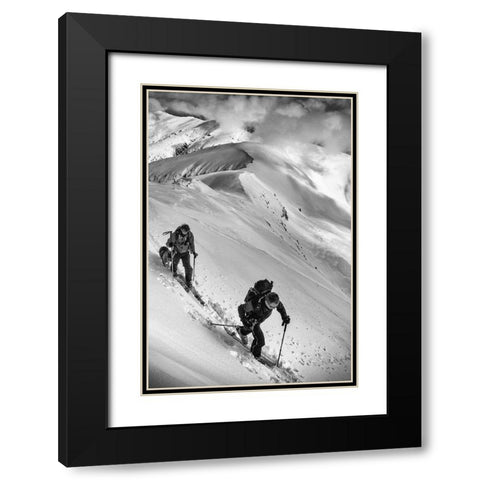 Ski Mountaineering . . Black Modern Wood Framed Art Print with Double Matting by Rumansky, Matej