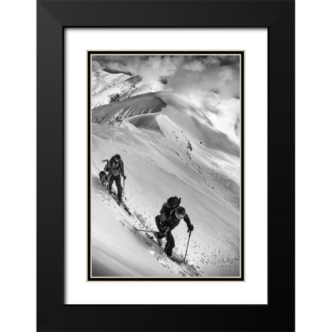 Ski Mountaineering . . Black Modern Wood Framed Art Print with Double Matting by Rumansky, Matej