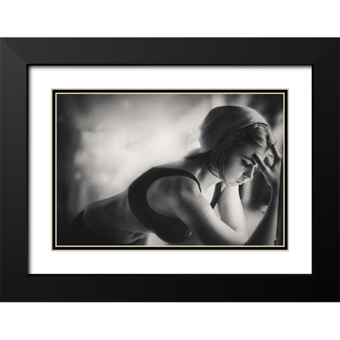 Xmas Particles Black Modern Wood Framed Art Print with Double Matting by Ivanov, Velizar