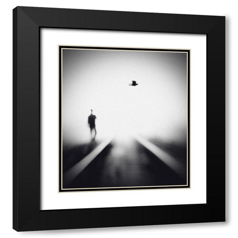 Nocturne Black Modern Wood Framed Art Print with Double Matting by Lee, Hengki