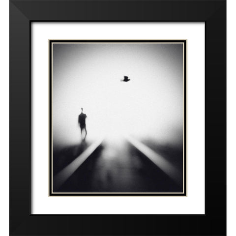 Nocturne Black Modern Wood Framed Art Print with Double Matting by Lee, Hengki