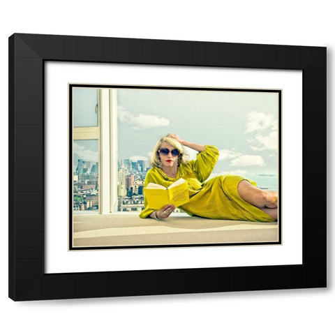 Oxygene Black Modern Wood Framed Art Print with Double Matting by Ambra