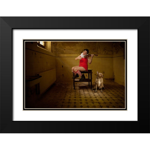 The Violinist Black Modern Wood Framed Art Print with Double Matting by von Diepenbroek, Christine