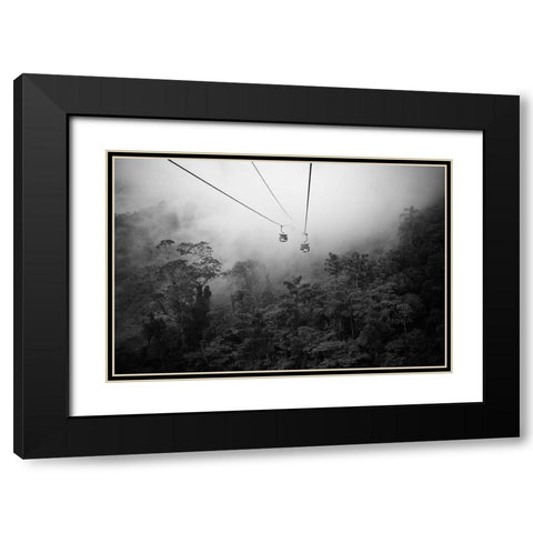 Heaven Ways Black Modern Wood Framed Art Print with Double Matting by Kuo, Cuandi