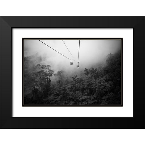 Heaven Ways Black Modern Wood Framed Art Print with Double Matting by Kuo, Cuandi