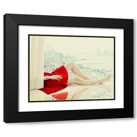 Lazy Afternoon Black Modern Wood Framed Art Print with Double Matting by Ambra