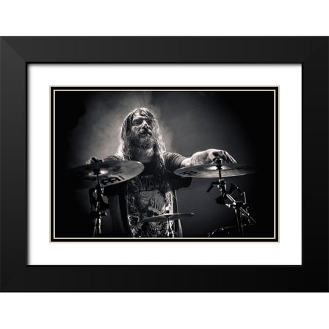 Loudblast Black Modern Wood Framed Art Print with Double Matting by Unknown