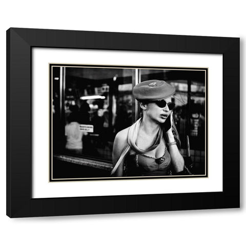 Untitled Black Modern Wood Framed Art Print with Double Matting by Suzuki, Tatsuo
