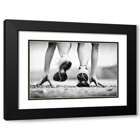 Runner Black Modern Wood Framed Art Print with Double Matting by Bartsch, Heidi