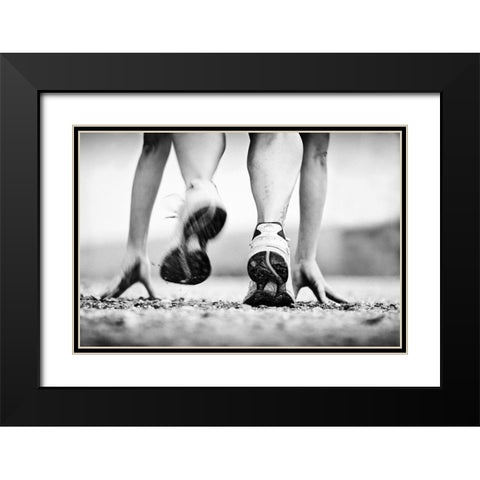 Runner Black Modern Wood Framed Art Print with Double Matting by Bartsch, Heidi
