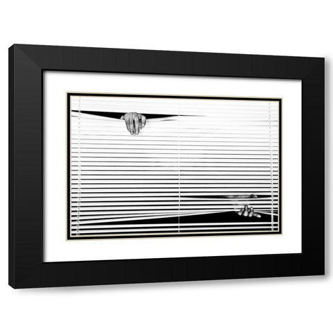 Black Or White Black Modern Wood Framed Art Print with Double Matting by Ikeda, Keisuke