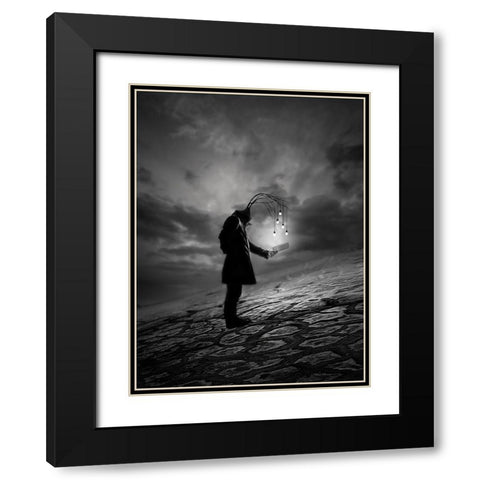 The Reader Black Modern Wood Framed Art Print with Double Matting by David Senechal Photographie
