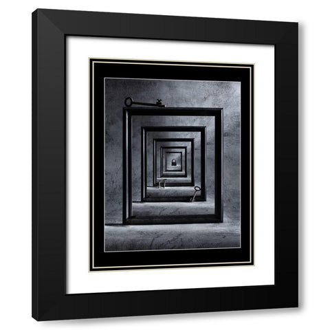 Locked Up Black Modern Wood Framed Art Print with Double Matting by Ivanova, Victoria