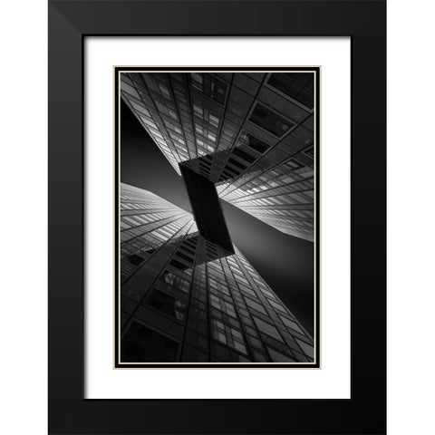 The Z-Line Black Modern Wood Framed Art Print with Double Matting by Van Den, Jef