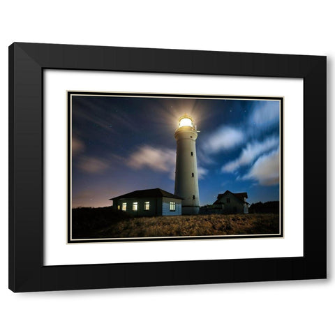 The Lighthouse Black Modern Wood Framed Art Print with Double Matting by Keller