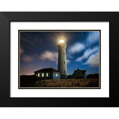 The Lighthouse Black Modern Wood Framed Art Print with Double Matting by Keller