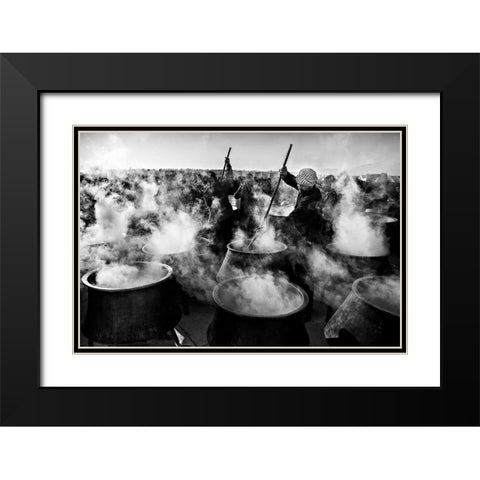 Eastern Lights Black Modern Wood Framed Art Print with Double Matting by Momeni, Mohammadreza