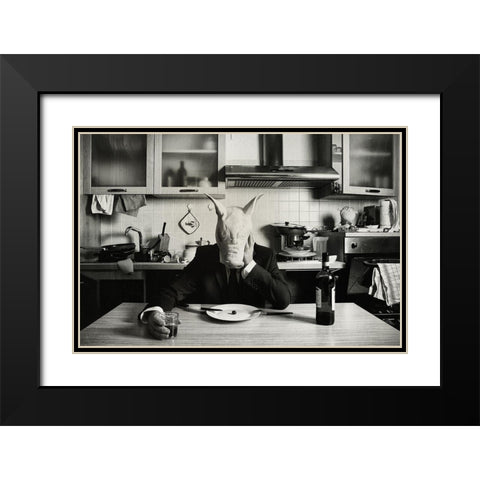 Just One Day Alone (Family Portrait) Black Modern Wood Framed Art Print with Double Matting by Miserini, Stefano