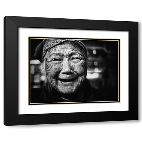 Untitled Black Modern Wood Framed Art Print with Double Matting by Suzuki, Tatsuo