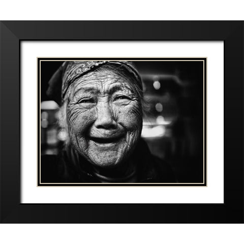 Untitled Black Modern Wood Framed Art Print with Double Matting by Suzuki, Tatsuo