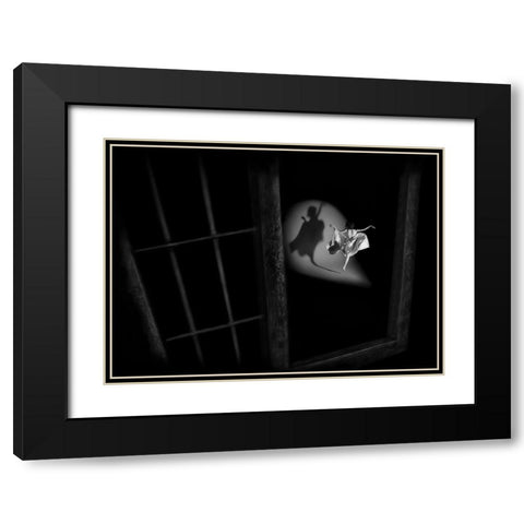 See My Shadow Black Modern Wood Framed Art Print with Double Matting by Ali Surachman, Aman