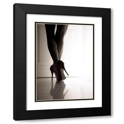 Red Violin Black Modern Wood Framed Art Print with Double Matting by Schottstaedt, Erik