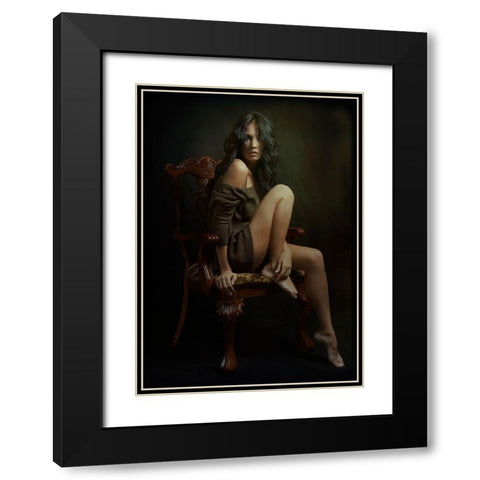 Portrait Of Helen Black Modern Wood Framed Art Print with Double Matting by Rise, Zachar