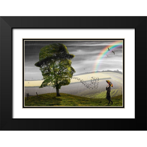 Point Of View Black Modern Wood Framed Art Print with Double Matting by Kiciak, Christophe