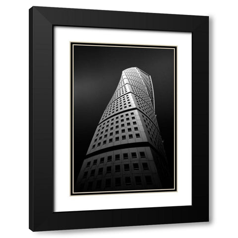 Magic Tower Black Modern Wood Framed Art Print with Double Matting by Ioneanu, Dragos