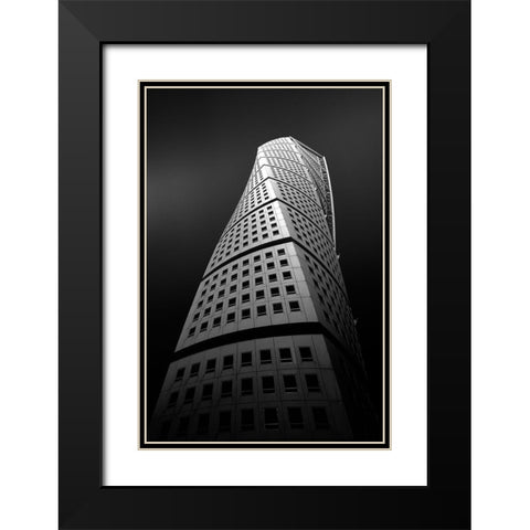 Magic Tower Black Modern Wood Framed Art Print with Double Matting by Ioneanu, Dragos
