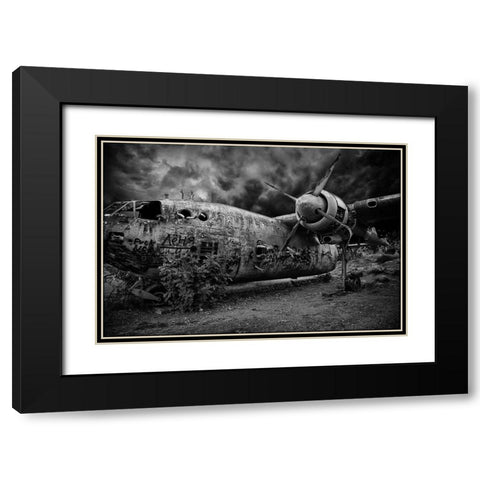 The Flight Of The Damned Black Modern Wood Framed Art Print with Double Matting by Eliash, Tomer