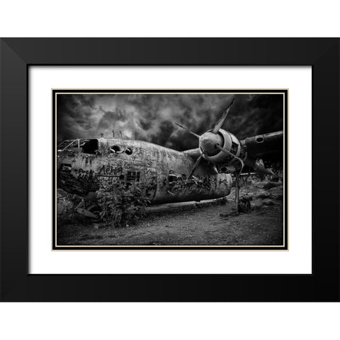 The Flight Of The Damned Black Modern Wood Framed Art Print with Double Matting by Eliash, Tomer
