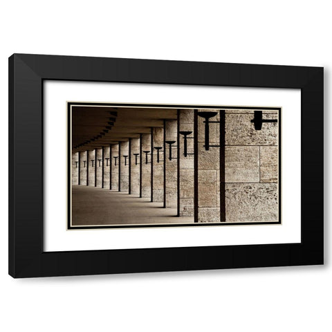 The Torches Black Modern Wood Framed Art Print with Double Matting by Lindbergh, Karl-Axel