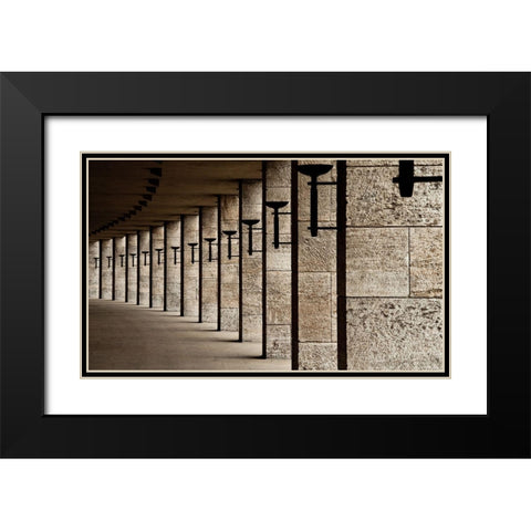 The Torches Black Modern Wood Framed Art Print with Double Matting by Lindbergh, Karl-Axel