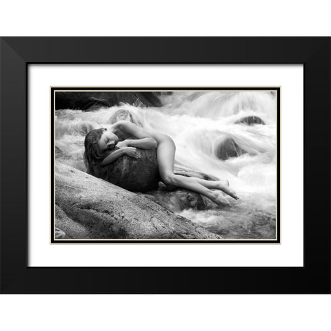 Whispering Of The River Black Modern Wood Framed Art Print with Double Matting by Birkhofer, Bruno