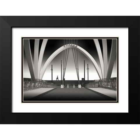 Seafarers Bridge Black Modern Wood Framed Art Print with Double Matting by Donoghue, Adrian
