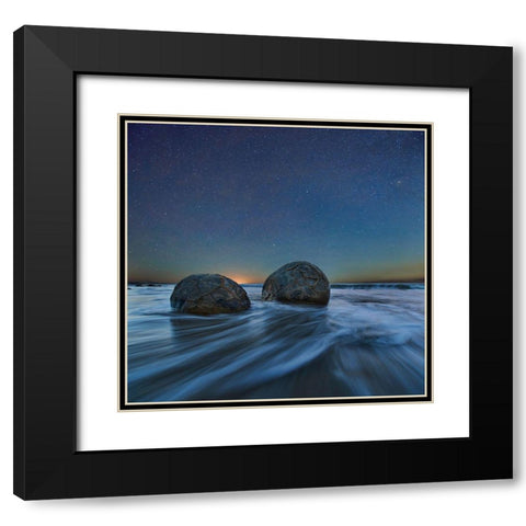 Be Together Black Modern Wood Framed Art Print with Double Matting by Zhang, Yan