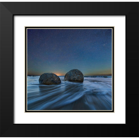 Be Together Black Modern Wood Framed Art Print with Double Matting by Zhang, Yan