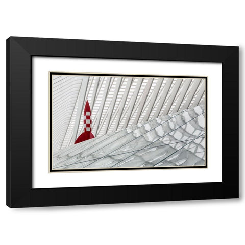 Herge Rocket Black Modern Wood Framed Art Print with Double Matting by Van Den, Jef